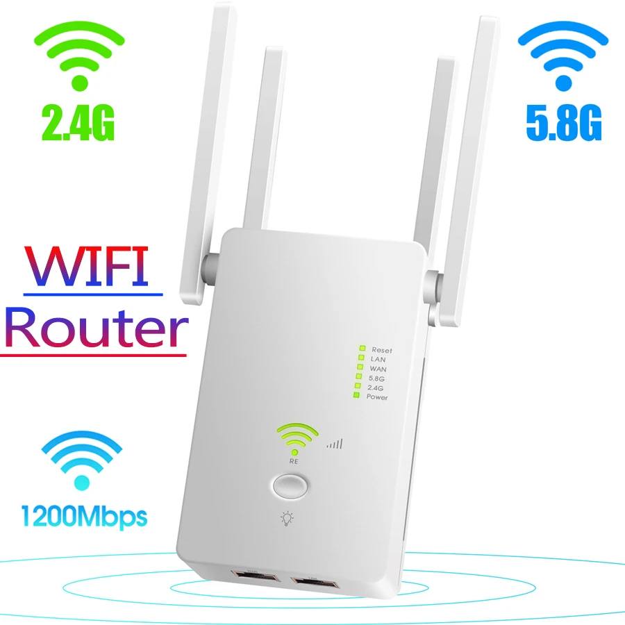 

WiFi Singal Booster Repeater Extender WAN Wifi Router Dual Brand 2.4G 5.8Ghz 1200Mbps Wi-Fi 5Ghz LAN Wi Fi Long Range Amplifier