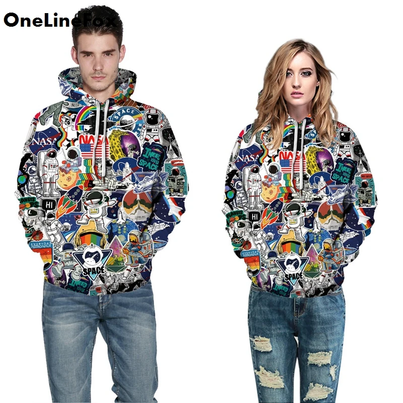OneLineFox Astronaut 3D Printed Hoodies Men Women Hooded Sweatshirts Fashion Long Sleeve Pullover Fall Winter Streetwear Top
OneLineFox Astronaut 3D Printed Hoodies Men Women Hooded Sweatshirts Fashion Long Sleeve Pullover Fall Winter Streetwear Top