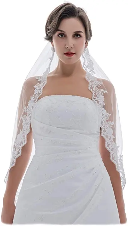 Latest Looking of New Arrival 1T 1 Tier Floral Pattern Lace Edge Bridal Wedding Veil Fingertip Length
Latest Looking of New Arrival 1T 1 Tier Floral Pattern Lace Edge Bridal Wedding Veil Fingertip Length