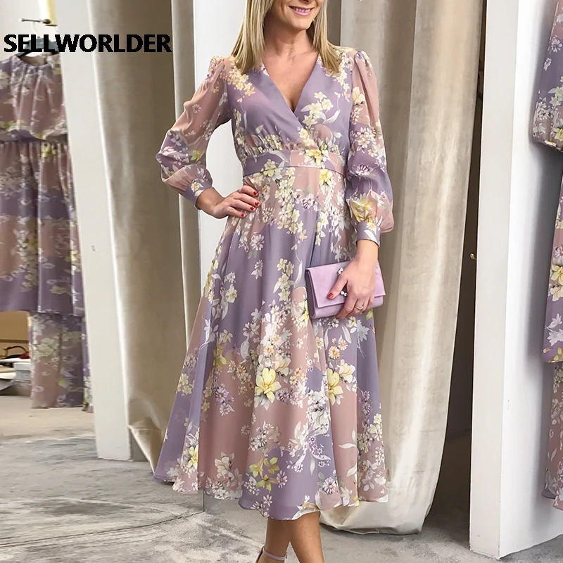 Elegant Pink Purple Autumn Winter Women Dress V-neck Long Sleeve Flower Female Dress A-line Fashion Long Party dress
Elegant Pink Purple Autumn Winter Women Dress V-neck Long Sleeve Flower Female Dress A-line Fashion Long Party dress