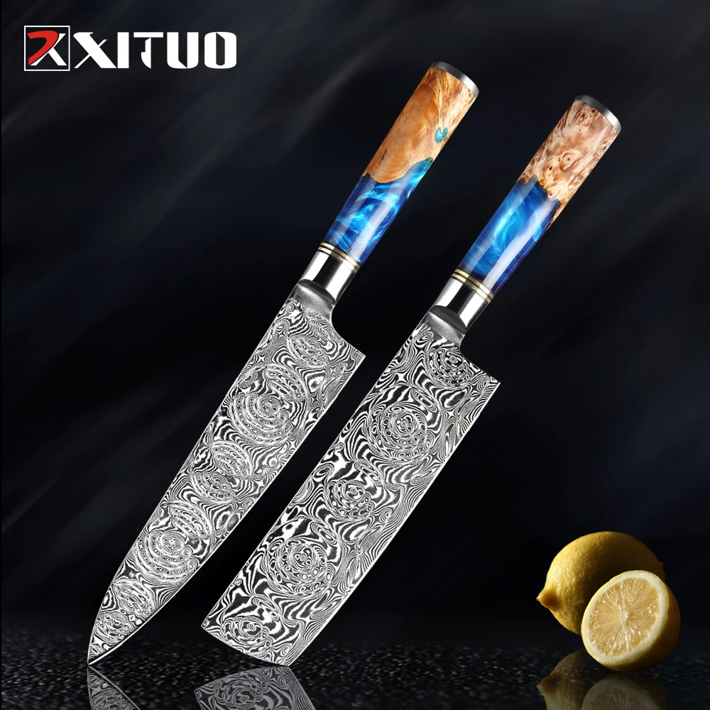 XITUO Kitchen Knives chef Japanese knife Vg10 Damascus Steel Knife Meat Cleaver Chooping Slicing Santoku Knife Cooking Tools
XITUO Kitchen Knives chef Japanese knife Vg10 Damascus Steel Knife Meat Cleaver Chooping Slicing Santoku Knife Cooking Tools