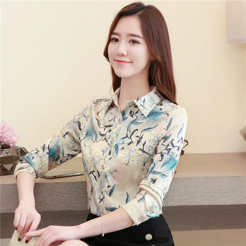 Chiffon Print Women's Blouse Loose Polo Girl's Shirt Spring Autumn Casual Long Sleeve Top Fashion Buttons Lady Blusas Houthion
Chiffon Print Women's Blouse Loose Polo Girl's Shirt Spring Autumn Casual Long Sleeve Top Fashion Buttons Lady Blusas Houthion