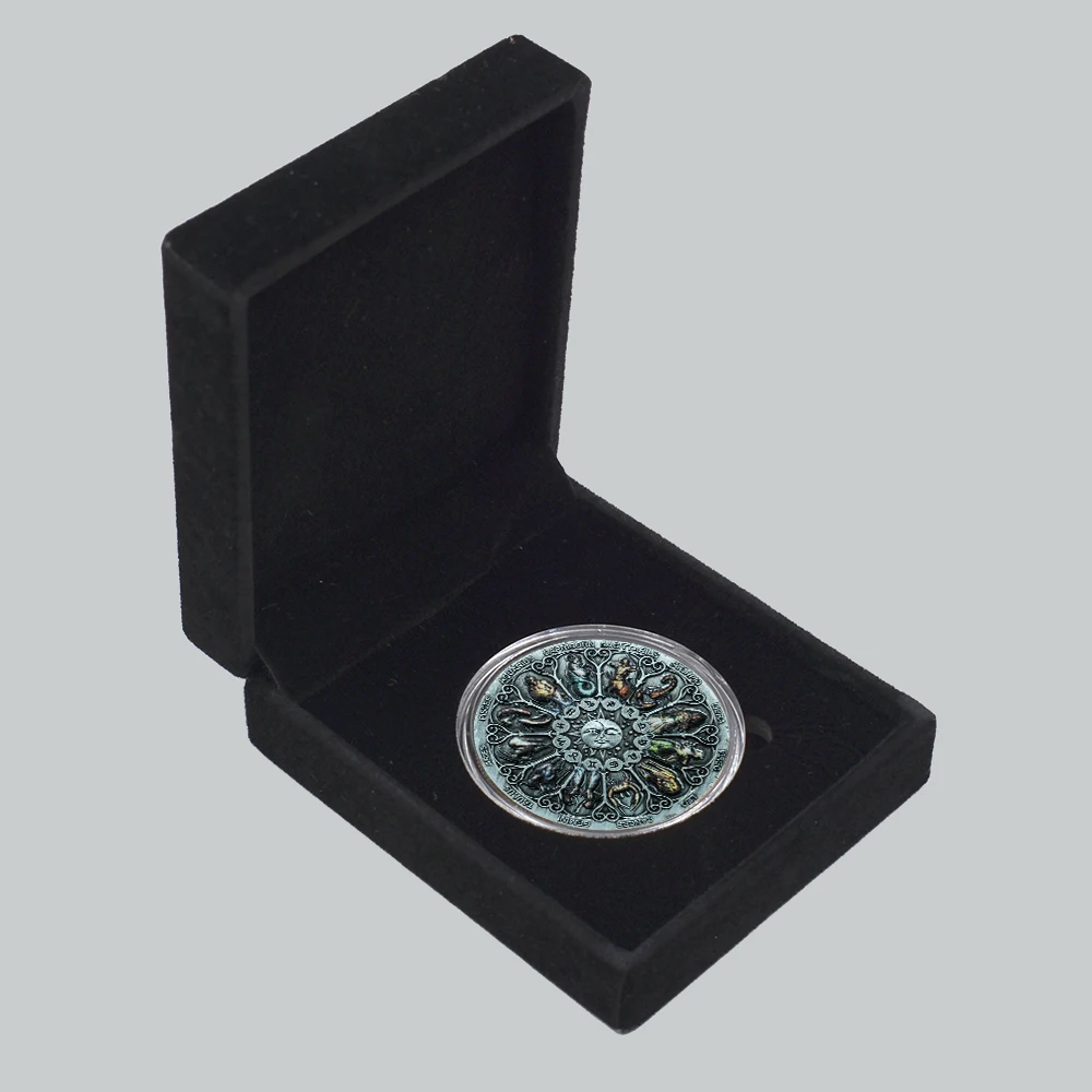 Nice Tuvalu Zodiac Challenge Silver Coin The Sign of Zodiac Constellation Colorful Souvenir Coins with Box
Nice Tuvalu Zodiac Challenge Silver Coin The Sign of Zodiac Constellation Colorful Souvenir Coins with Box