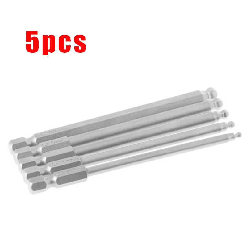 5Pcs 1/4" Hex Shank 100mm Magnetic Holder Bit Ball End Hexagon Screwdriver Bits Drill Set 2.5mm 3mm 4mm 5mm 6mm
5Pcs 1/4" Hex Shank 100mm Magnetic Holder Bit Ball End Hexagon Screwdriver Bits Drill Set 2.5mm 3mm 4mm 5mm 6mm