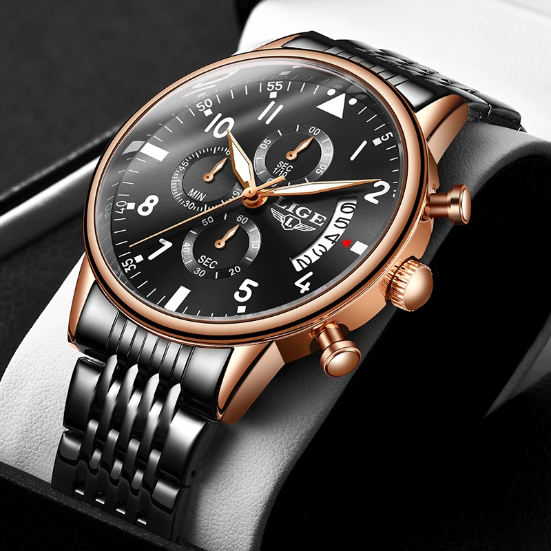 LIGE New Fashion Black Mens Watches Brand Luxury Watch Men Militray Waterproof Quartz Watch For Man Sport Chronograph Masculino
LIGE New Fashion Black Mens Watches Brand Luxury Watch Men Militray Waterproof Quartz Watch For Man Sport Chronograph Masculino