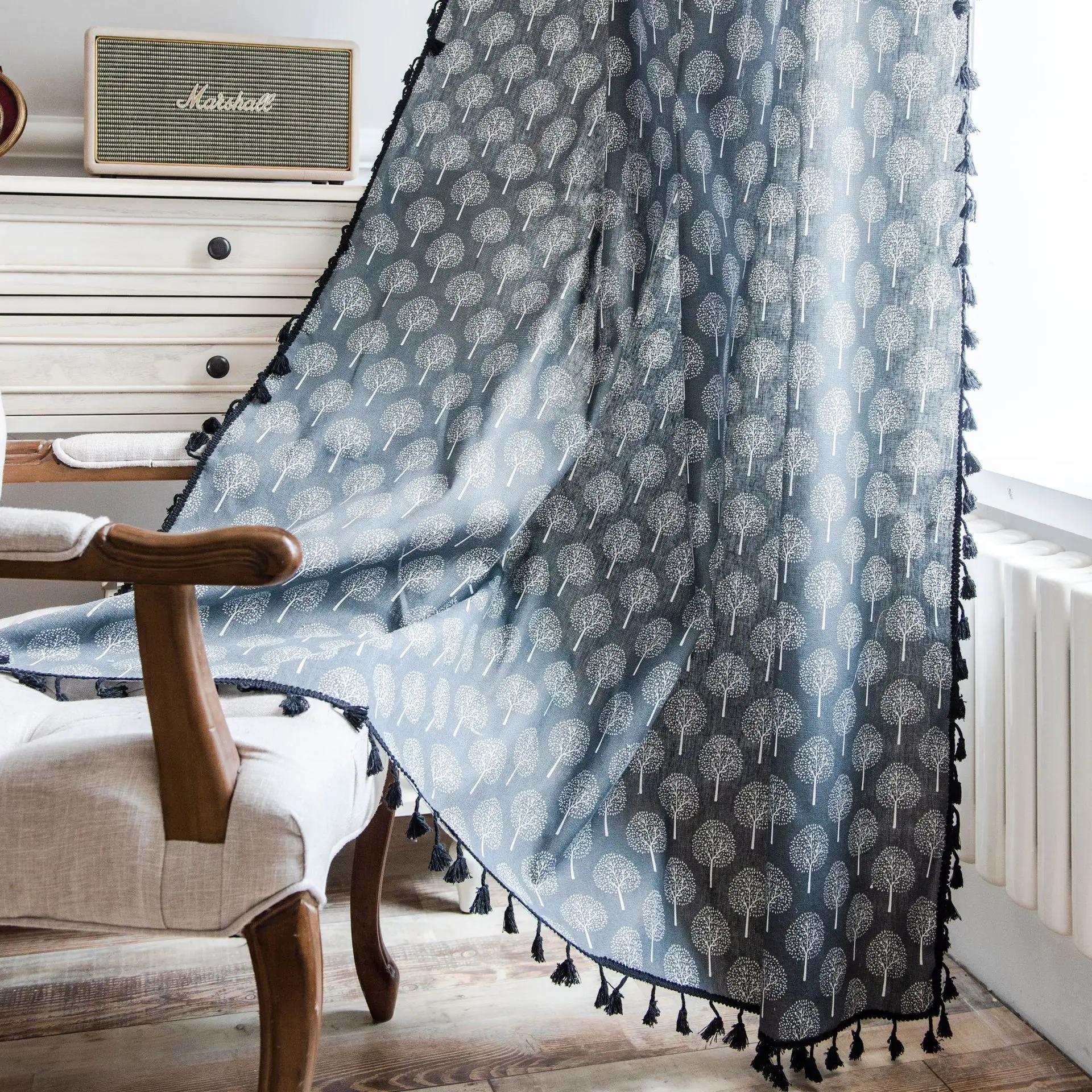 Tree Pattern Black Curtain For Bedroom Living room Cotton Linen Printed Decorative Curtains with Tassel Home Decoration
Tree Pattern Black Curtain For Bedroom Living room Cotton Linen Printed Decorative Curtains with Tassel Home Decoration