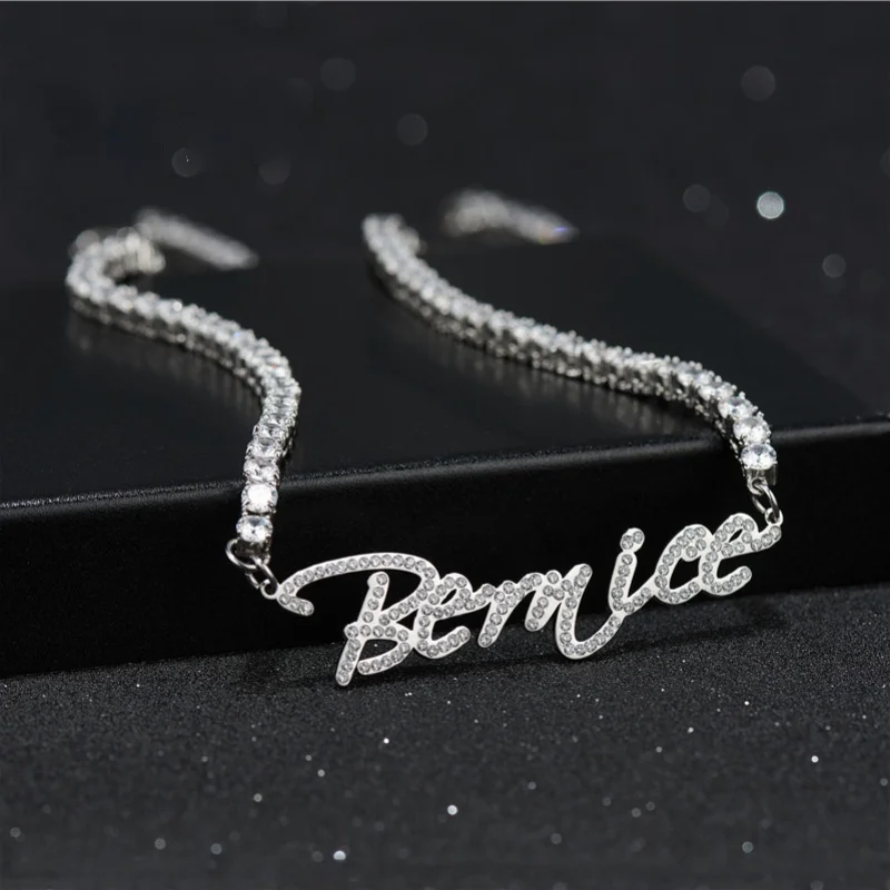 Titanium Steel Customized Letter Zircon Pendant Necklace Punk DIY Full of Diamond Name Necklaces Cubic Zirconia Chain Jewelry
Titanium Steel Customized Letter Zircon Pendant Necklace Punk DIY Full of Diamond Name Necklaces Cubic Zirconia Chain Jewelry