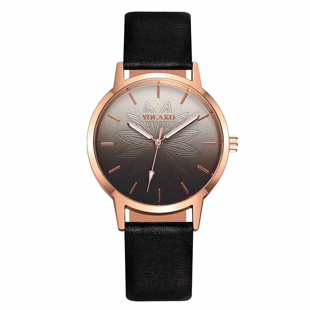 YOLAKO Brand Watch Women Leather Gradient Color Flower Ladies Quartz Clock Luxury Watch montre femme Gift Fashion reloj mujer
YOLAKO Brand Watch Women Leather Gradient Color Flower Ladies Quartz Clock Luxury Watch montre femme Gift Fashion reloj mujer