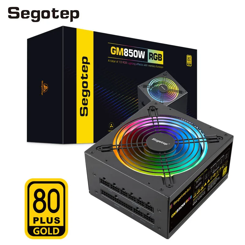 Segotep Power Supply 850W Fully Modular 80 Plus Gold Certified RGB Power Supply 140mm Fan ATX PSU Computer PC Gamer Power Supply
Segotep Power Supply 850W Fully Modular 80 Plus Gold Certified RGB Power Supply 140mm Fan ATX PSU Computer PC Gamer Power Supply