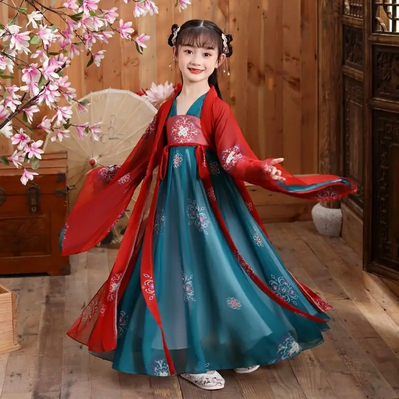 Детский костюм с широким рукавом Hanfu, сказочный костюм для девочек на весну и осень, костюм для выступлений и косплея, платье Тан
Детский костюм с широким рукавом Hanfu, сказочный костюм для девочек на весну и осень, костюм для выступлений и косплея, платье Тан