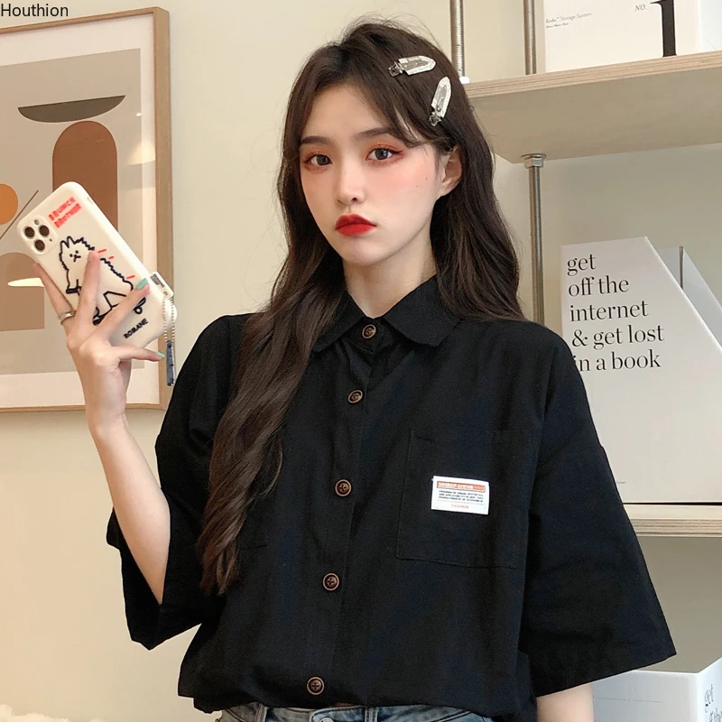 Chiffon Loose Women's Shirts New Fashion Blouse Solid Color Polo Collar Shirt Casual Short Sleeve Blusas Summer Houthion
Chiffon Loose Women's Shirts New Fashion Blouse Solid Color Polo Collar Shirt Casual Short Sleeve Blusas Summer Houthion