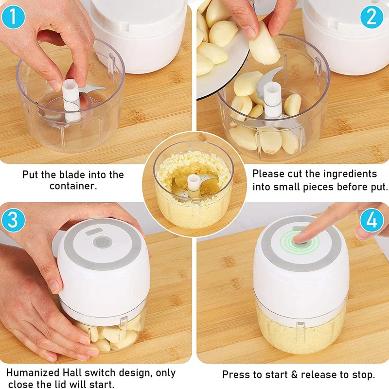 Electric Mini Food Chopper, 400ML Wireless Portable Garlic Grinder, Multifunctional Slicer Processor for Vegetables
Electric Mini Food Chopper, 400ML Wireless Portable Garlic Grinder, Multifunctional Slicer Processor for Vegetables