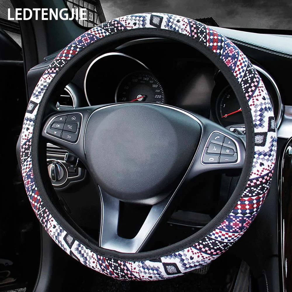 QFHETJIE Color Car Steering Wheel Cover, Ethnic Linen Texture, No Inner Ring Elastic Band, Stylish and Beautiful
QFHETJIE Color Car Steering Wheel Cover, Ethnic Linen Texture, No Inner Ring Elastic Band, Stylish and Beautiful