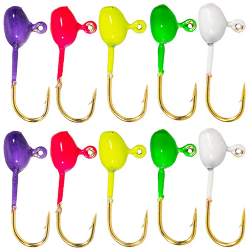 10pcs/Box Colored Jig Head Hook Weedless Multi-Color Crappie Jig Heads With Hole High-Carbon Steel Fishing Tool Terminal Tackle
10pcs/Box Colored Jig Head Hook Weedless Multi-Color Crappie Jig Heads With Hole High-Carbon Steel Fishing Tool Terminal Tackle