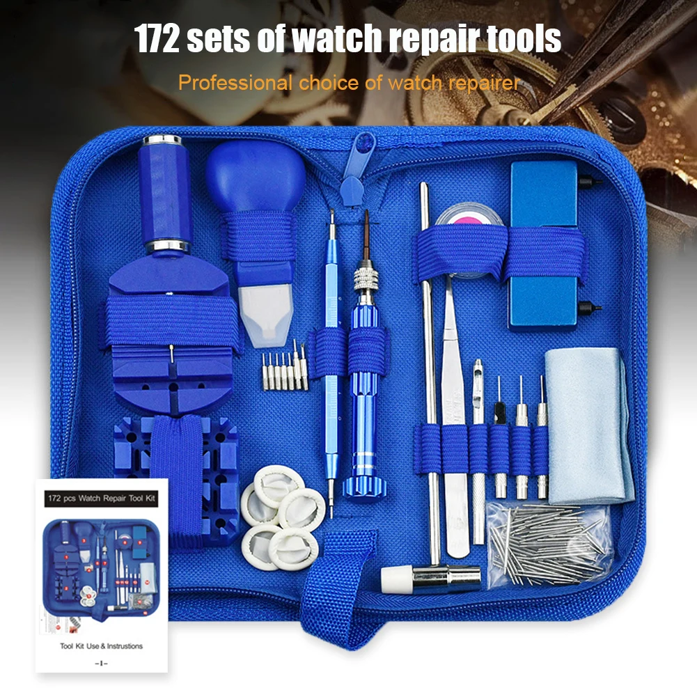 172pcs Watch Repair Tools Set Watch Clock Link Pin Bar Remover Case Opener Spring Watchmaker Repairing Tool Kit Parts
172pcs Watch Repair Tools Set Watch Clock Link Pin Bar Remover Case Opener Spring Watchmaker Repairing Tool Kit Parts