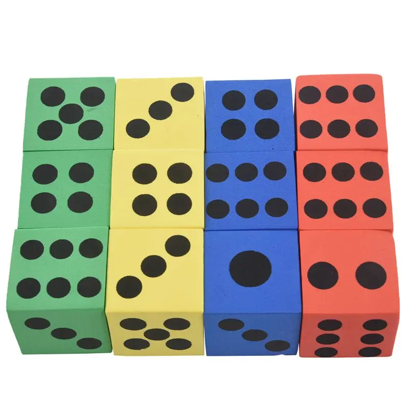 Игральные кости из пенопласта, 12 шт., случайные цвета/черные однотонные точки, безопасные и забавные для детей, играющие или обучающие игры
Игральные кости из пенопласта, 12 шт., случайные цвета/черные однотонные точки, безопасные и забавные для детей, играющие или обучающие игры