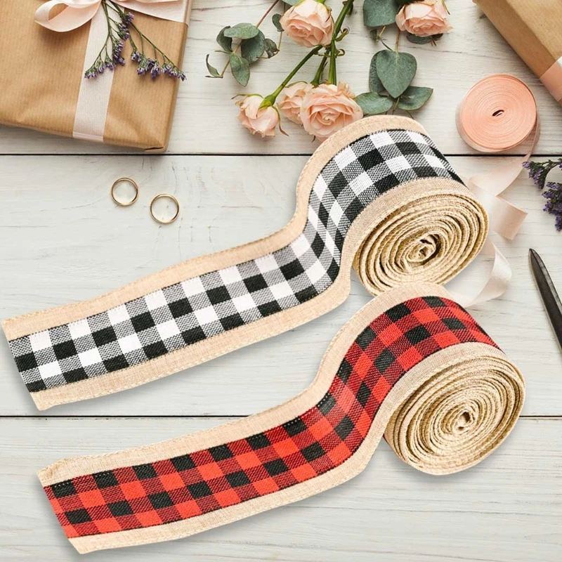 Plaid Wired Christmas Webbing Natural Burlap Fabric Craft Wrapping Ribbon DIY
Plaid Wired Christmas Webbing Natural Burlap Fabric Craft Wrapping Ribbon DIY