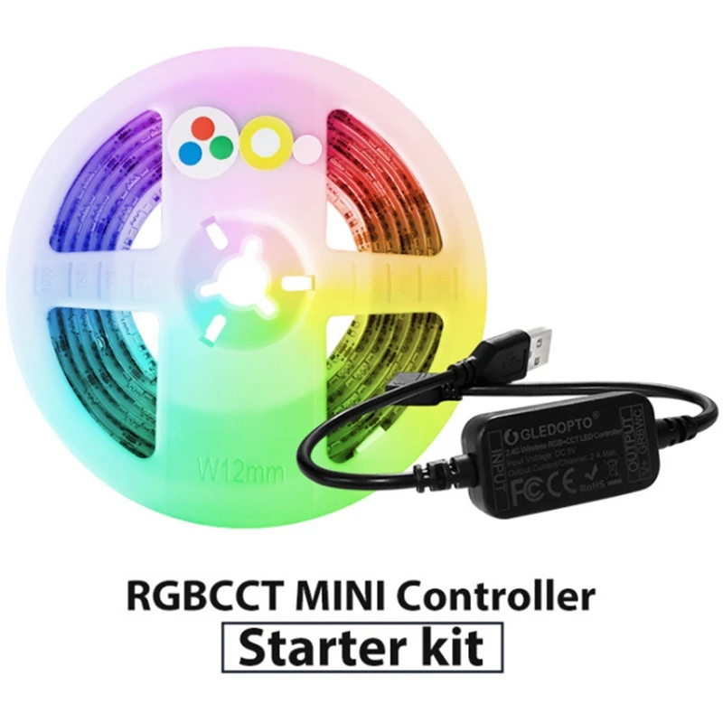 GLEDOPTO USB LED Strip RGBCCT TV Background 2M Smart Stripe Tape Zigbee Mini Controller Work with Amazon Alexa Echo Plus
GLEDOPTO USB LED Strip RGBCCT TV Background 2M Smart Stripe Tape Zigbee Mini Controller Work with Amazon Alexa Echo Plus