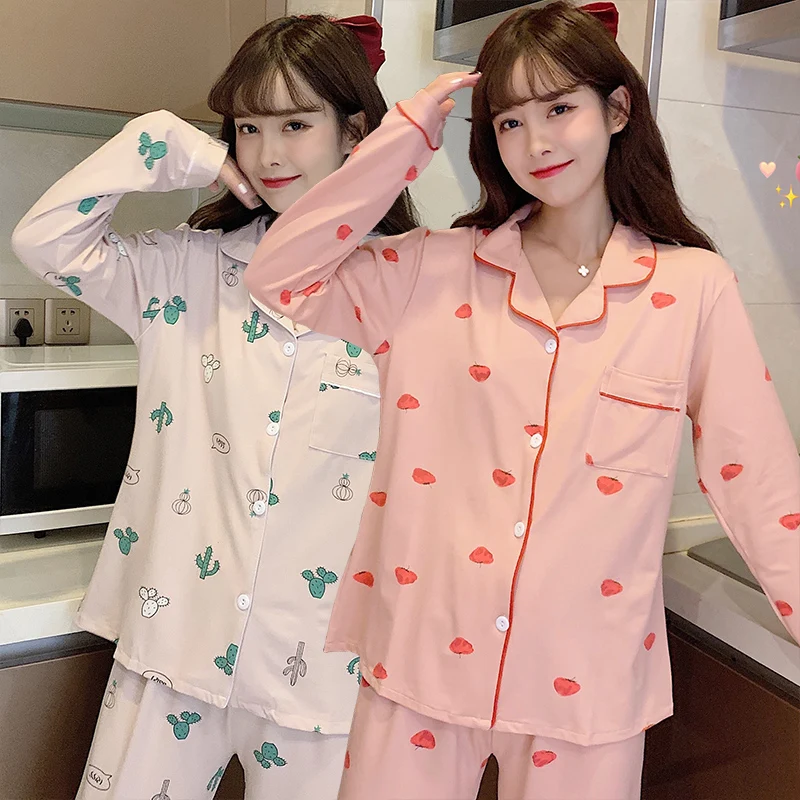 2021 Spring Autumn Long Sleeve Pajama Sets for Women Fashion Cute Print Sleepwear Suit Pyjama Homewear Pijama Mujer Home Clothes
2021 Spring Autumn Long Sleeve Pajama Sets for Women Fashion Cute Print Sleepwear Suit Pyjama Homewear Pijama Mujer Home Clothes