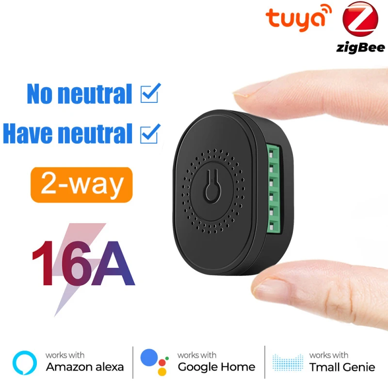 Tuya ZigBee Smart Light Switch Module 16A Mini Automation DIY Breaker Timing 2 Way Control For Alexa Google Home Gateway New
Tuya ZigBee Smart Light Switch Module 16A Mini Automation DIY Breaker Timing 2 Way Control For Alexa Google Home Gateway New