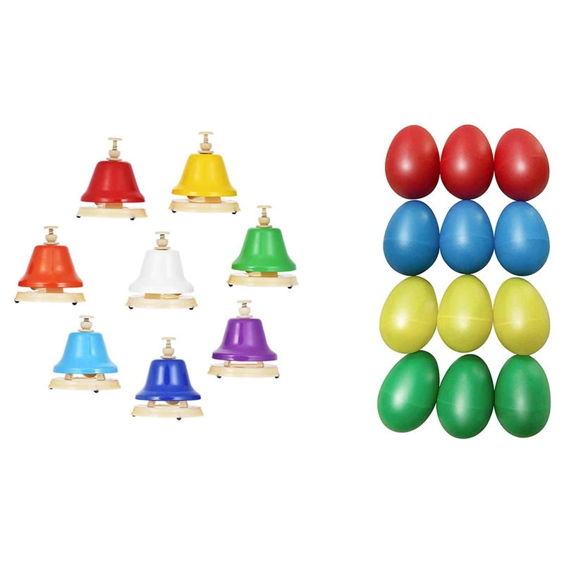1Set Colorful 8 Note Hand Bell Set & 12Pcs Plastic Egg Shakers Set With 4 Different Colors, Musical Egg Maracas
1Set Colorful 8 Note Hand Bell Set & 12Pcs Plastic Egg Shakers Set With 4 Different Colors, Musical Egg Maracas