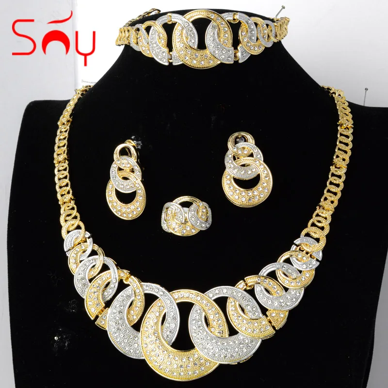 Ювелирные наборы Sunny Bridal для женщин, свадебные украшения, ожерелье, браслет, серьги, кольцо, цирконий 24 К, в африканском стиле, хороший подаро...
Ювелирные наборы Sunny Bridal для женщин, свадебные украшения, ожерелье, браслет, серьги, кольцо, цирконий 24 К, в африканском стиле, хороший подаро...