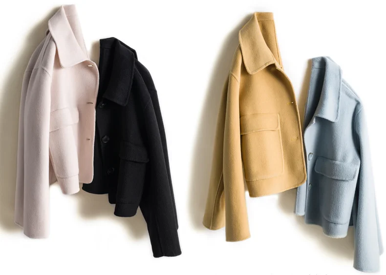 Autumn 100% Genuine Wool Coats Women Real Double-faced Woolen Jackets New Fashion Black Short Jacket Casaco Feminino Gmm191 
Autumn 100% Genuine Wool Coats Women Real Double-faced Woolen Jackets New Fashion Black Short Jacket Casaco Feminino Gmm191