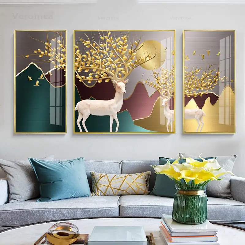 3Pcs Scandinavian Style Modern Simple Abstract Landscape Elk Deer Canvas Painting Home Aisle Porch Decor Wall Art Gold Poster
3Pcs Scandinavian Style Modern Simple Abstract Landscape Elk Deer Canvas Painting Home Aisle Porch Decor Wall Art Gold Poster