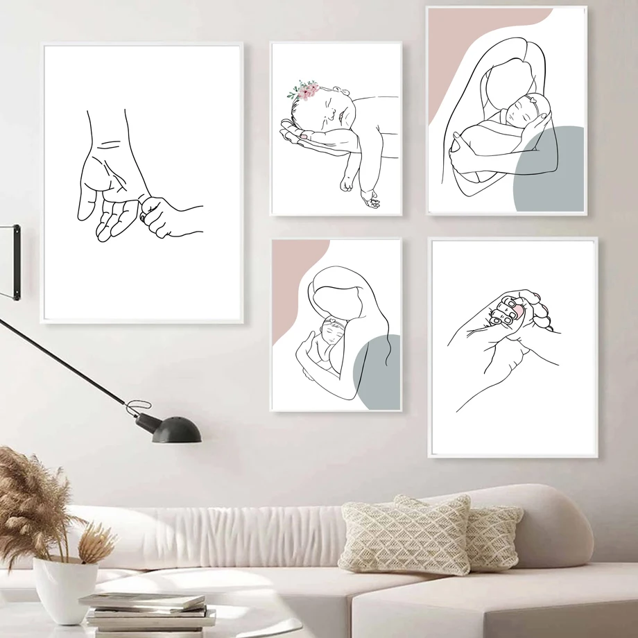 Abstract Lines Hand Mom Baby Black And White Wall Art Canvas Painting Nordic Posters And Prints Wall Pictures Kids Room Decor
Abstract Lines Hand Mom Baby Black And White Wall Art Canvas Painting Nordic Posters And Prints Wall Pictures Kids Room Decor