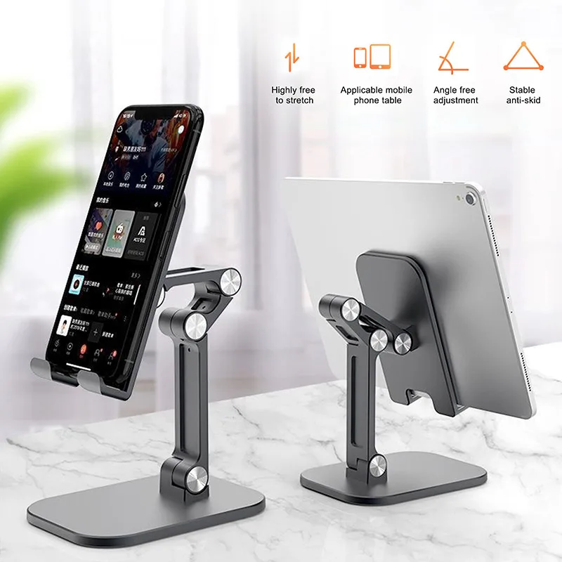 Foldable Desk Mobile Phone Holder Stand For iPhone IPad Tablet Flexible Metal Table Desktop Adjustable Cell Smartphone Stand
Foldable Desk Mobile Phone Holder Stand For iPhone IPad Tablet Flexible Metal Table Desktop Adjustable Cell Smartphone Stand