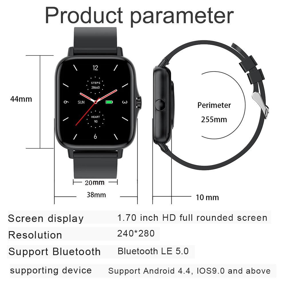 Smart Watch Men Waterproof Bluetooth Call Music Player Watches Heart Rate Blood Oxygen Monitor Calorie Record Smartwatch Women
Smart Watch Men Waterproof Bluetooth Call Music Player Watches Heart Rate Blood Oxygen Monitor Calorie Record Smartwatch Women