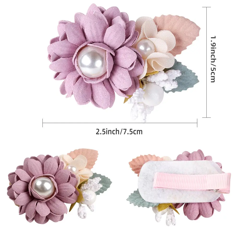 CN Девушки шифон цветок заколки для волос принцесса головные уборы бутик детские