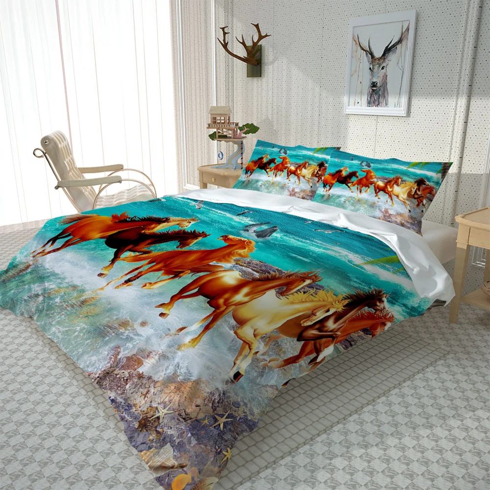 New horse bedding set 3d bedding sets bed sheet duvet cover pillow case Home textiles animal bedding 3d digital printing
New horse bedding set 3d bedding sets bed sheet duvet cover pillow case Home textiles animal bedding 3d digital printing