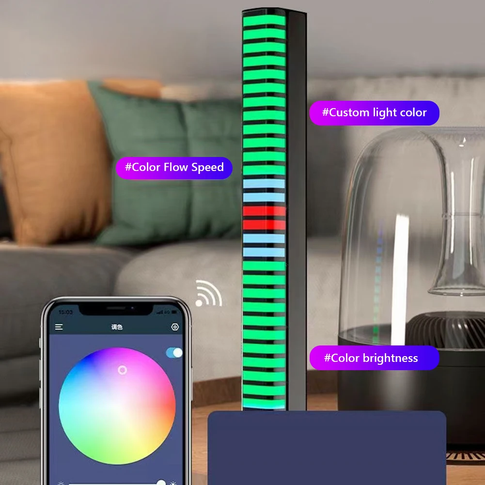D10 USB управление через приложение 3D RGB трубка 32 светодиода звукосниматель с
