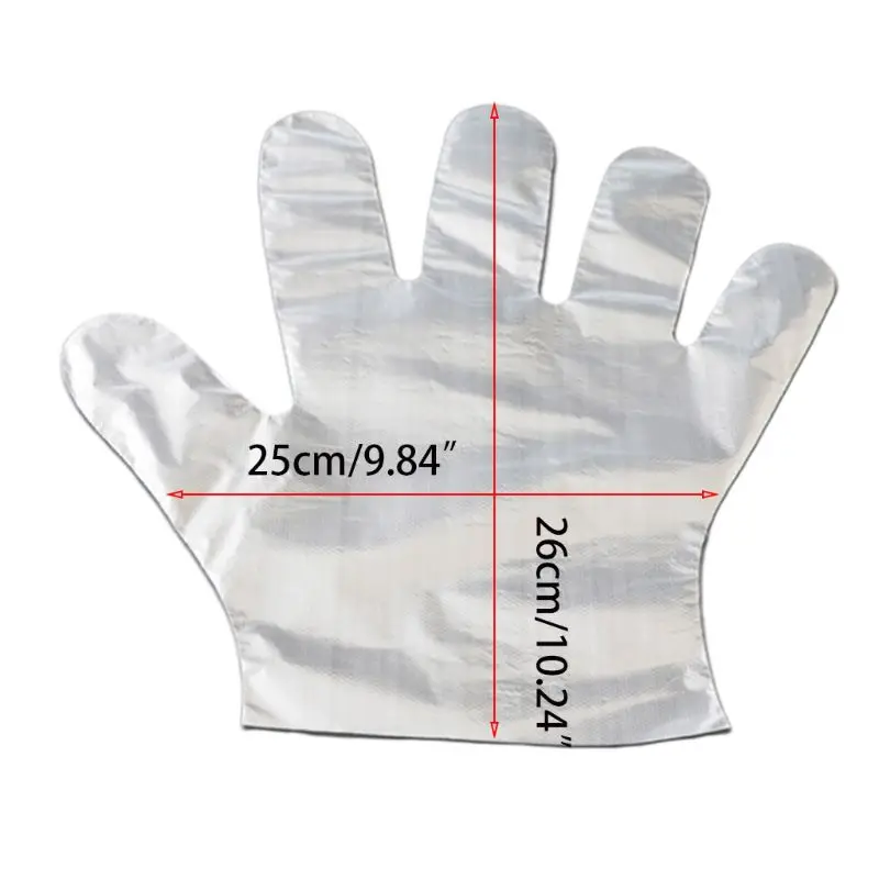 100Pcs Plastic Disposable Polyethylene Clear Gloves T5UF 
100Pcs Plastic Disposable Polyethylene Clear Gloves T5UF