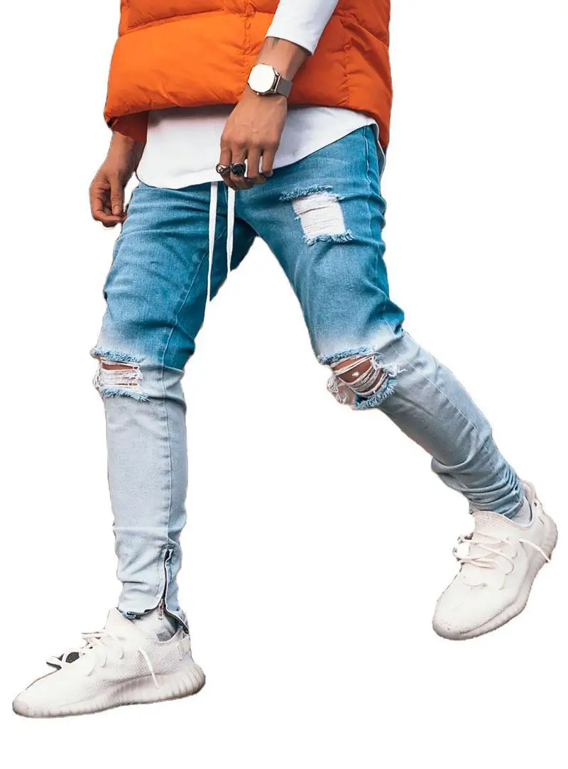 2021 Spring And Summer New Men's Small Foot Holed Jeans Zipper Springless Fashion Jeans nk88
2021 Spring And Summer New Men's Small Foot Holed Jeans Zipper Springless Fashion Jeans nk88