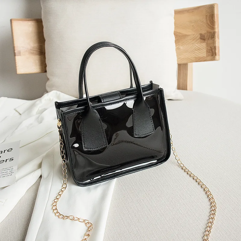 2020 Fashion Trend Women Ladies Solid Color Crossbody Handbag PVC PU Leather Zipper Composite Bags Chain Shoulder Strap Purse
2020 Fashion Trend Women Ladies Solid Color Crossbody Handbag PVC PU Leather Zipper Composite Bags Chain Shoulder Strap Purse