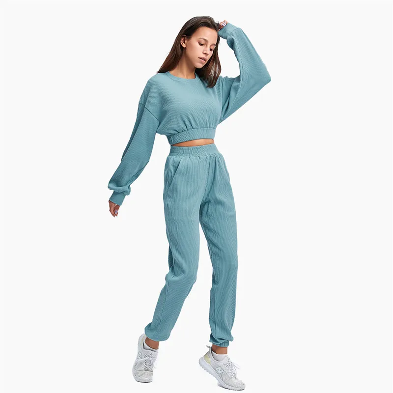 Pure color fitness long-sleeved tops yoga clothes women autumn sweater suits running sportswear two-piece suits women clothing
Pure color fitness long-sleeved tops yoga clothes women autumn sweater suits running sportswear two-piece suits women clothing