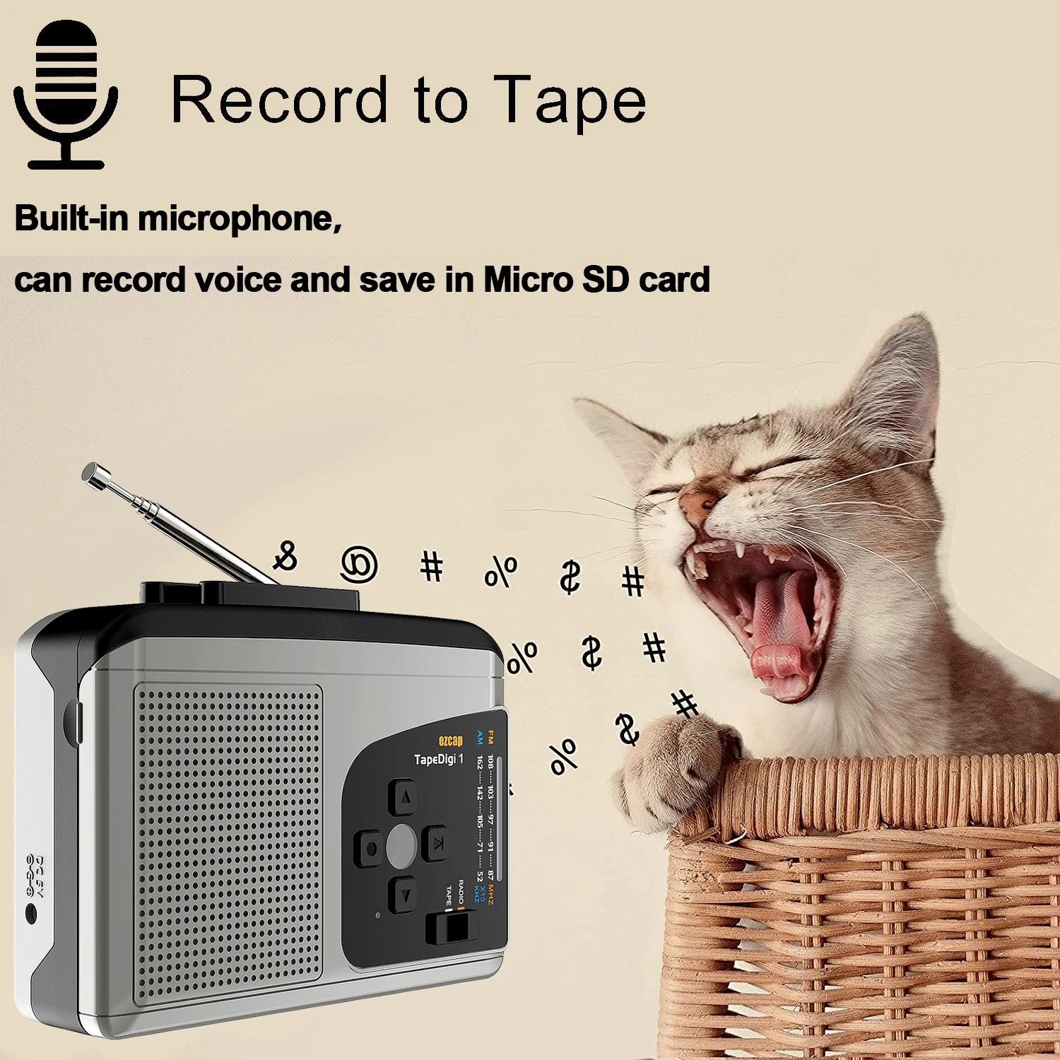 Кассетный плеер Walkman Ezcap234 на английском языке AM/FM-радио карта аудиозахвата 1