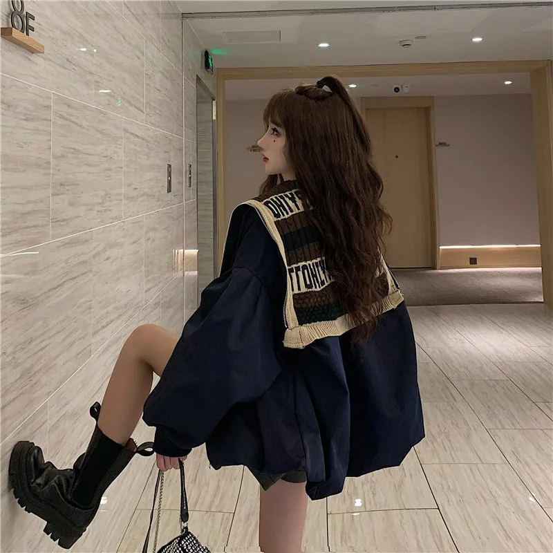 Patchwork Elegant Windbreaker British Style Loose Oversized Coats Women 2021 Autumn Korean Fashion Jackets Big Sailor Collar
Patchwork Elegant Windbreaker British Style Loose Oversized Coats Women 2021 Autumn Korean Fashion Jackets Big Sailor Collar