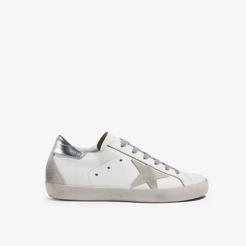 2020 top quality silver Superstar casual shoes with gold star glitter heel tab black dirty shoes for men women EU35-40
2020 top quality silver Superstar casual shoes with gold star glitter heel tab black dirty shoes for men women EU35-40