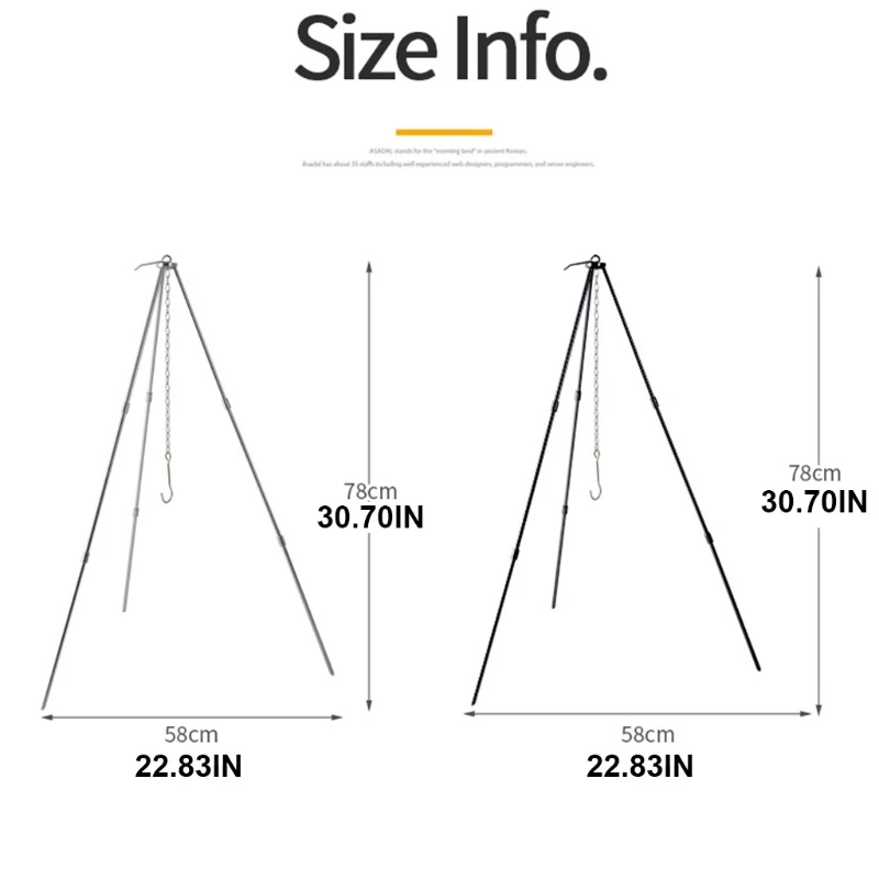 Portable Outdoor Picnic Camping Bonfire Tripod Stainless Steel Hanging Hook Cooking Pot Frame Triangle Support Cookware
Portable Outdoor Picnic Camping Bonfire Tripod Stainless Steel Hanging Hook Cooking Pot Frame Triangle Support Cookware