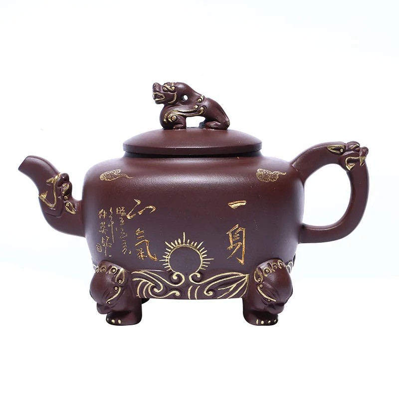 Yixing purple clay teapot famous craftsman is full of righteousness