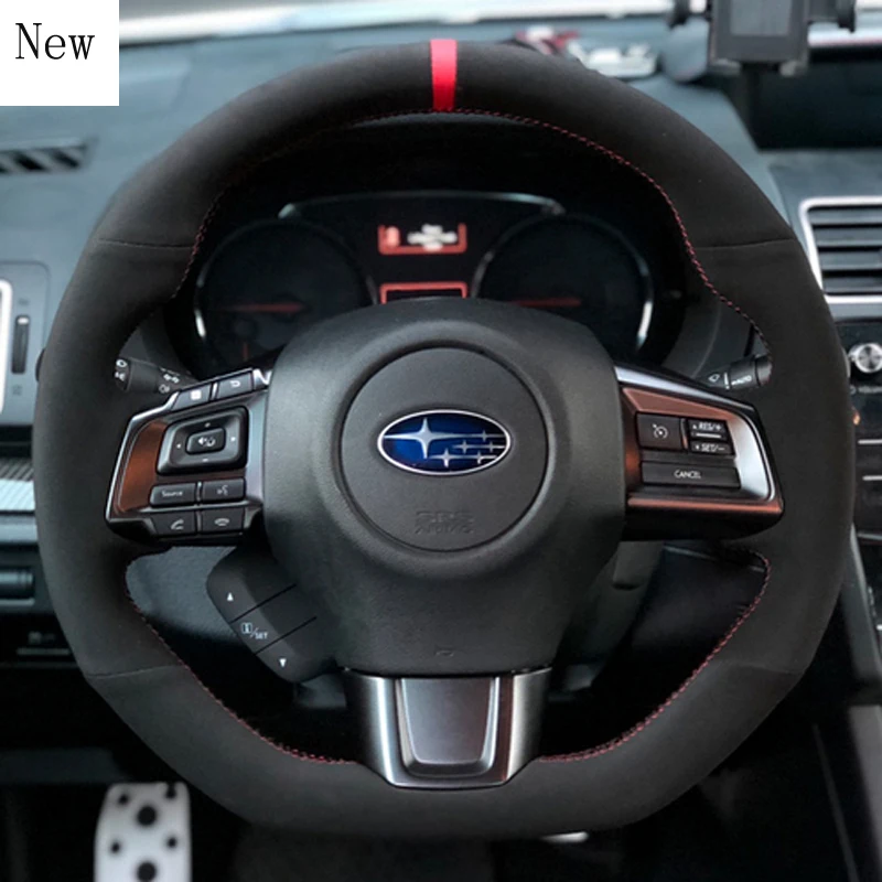 

For Subaru BRZ New Forester XV New Outback LEVORG Legacy WRX DIY Leather Hand-sewn Car Steering Wheel Cover Interior Accessories