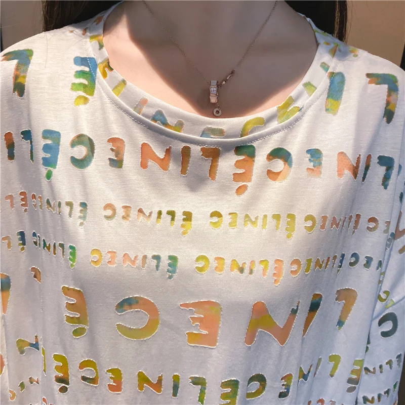 Oversize Women's T-shirt Letter Printing Top New Fashion Leisure Loose Mid-length Summer O- Neck Short Sleeve Houthion
Oversize Women's T-shirt Letter Printing Top New Fashion Leisure Loose Mid-length Summer O- Neck Short Sleeve Houthion