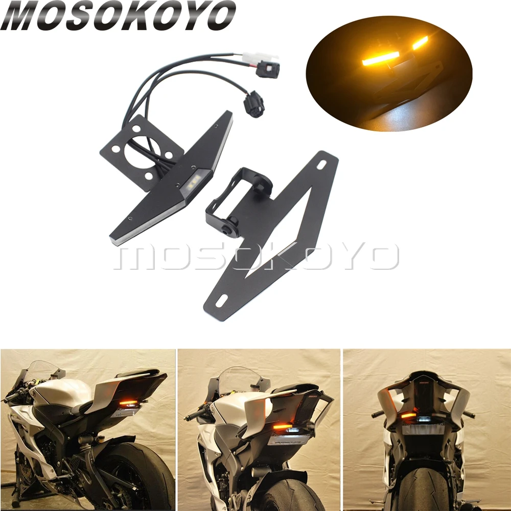 For Yamaha YZF R6 2017 2018 2019 Tail Tidy Stealth Fender Eliminator LED Integrated Turn Signals License Plate Light Bracket Kit
For Yamaha YZF R6 2017 2018 2019 Tail Tidy Stealth Fender Eliminator LED Integrated Turn Signals License Plate Light Bracket Kit
