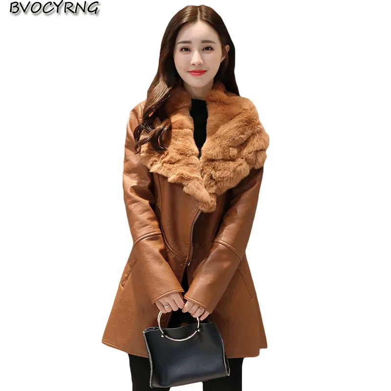 2019 autumn winter new leather female Medium length plus velvet PU leather parka women high-end fashion slim large size jacket
2019 autumn winter new leather female Medium length plus velvet PU leather parka women high-end fashion slim large size jacket