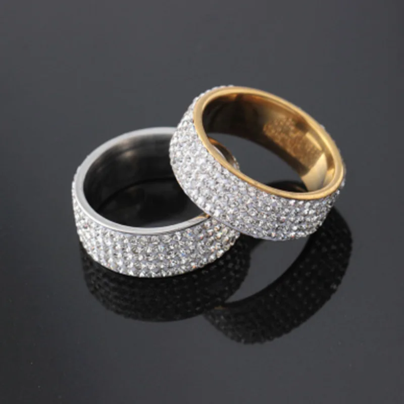 Hot Sale Vintage Retro Style Steel Ring for Women 5 Row Clear Crystal Jewelry Fashion Stainless Steel Engagement Wedding Rings
Hot Sale Vintage Retro Style Steel Ring for Women 5 Row Clear Crystal Jewelry Fashion Stainless Steel Engagement Wedding Rings