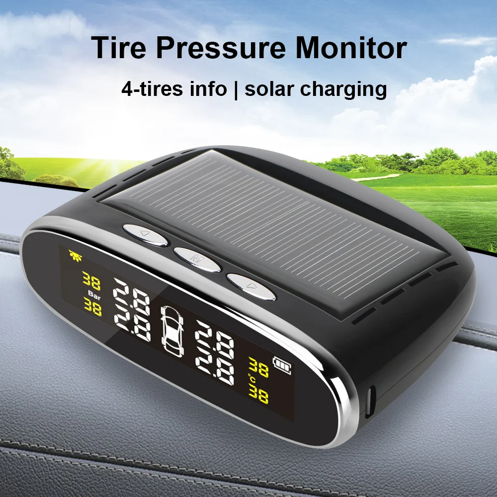 With 4 Internal/External Sensor Temperature Alert Solar Power TPMS USB Solar Charging Car Tire Pressure Alarm Monitor System
With 4 Internal/External Sensor Temperature Alert Solar Power TPMS USB Solar Charging Car Tire Pressure Alarm Monitor System