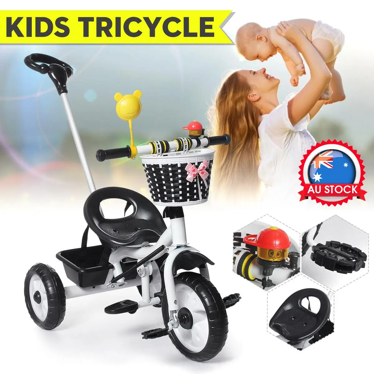 Baby Stroller 3 Wheel Pedal Tricycle Children's Bicycle Parasol Bike Ride Toys for Boys Girls Toddler Kids Gifts Black Blue Pink
Baby Stroller 3 Wheel Pedal Tricycle Children's Bicycle Parasol Bike Ride Toys for Boys Girls Toddler Kids Gifts Black Blue Pink